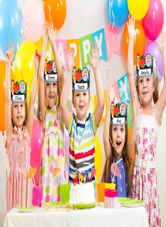 WhatSign 100th Day School Paper Crowns for Kids - 24 Pcs, Decorations, Birthday Party Hats for Classroom Supplies - Image 3